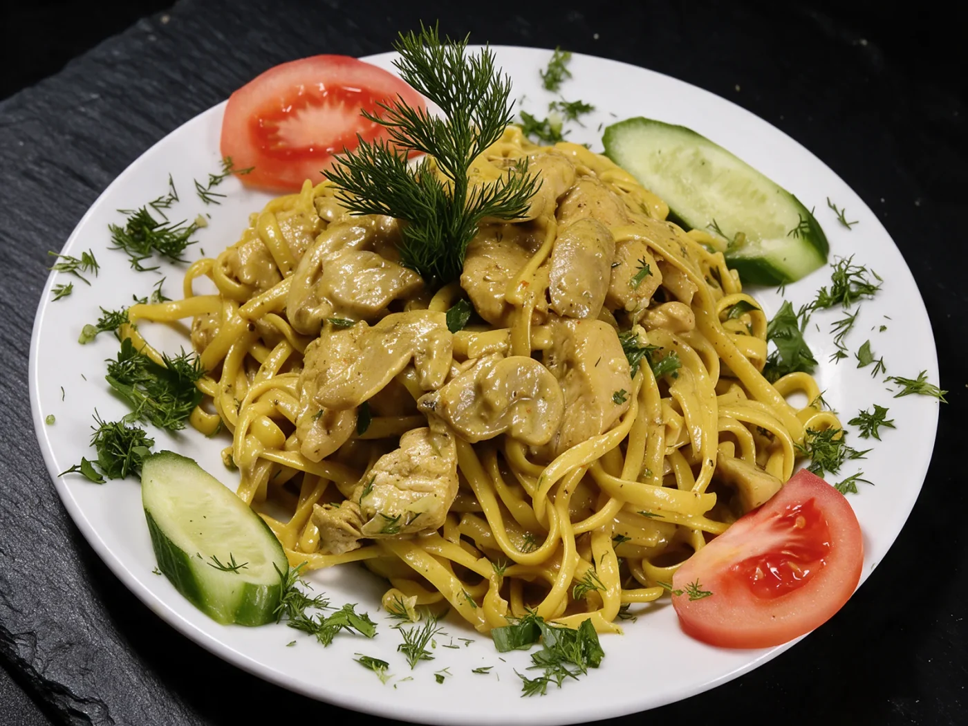 KÖRİ SOSLU TAVUKLU MAKARNA